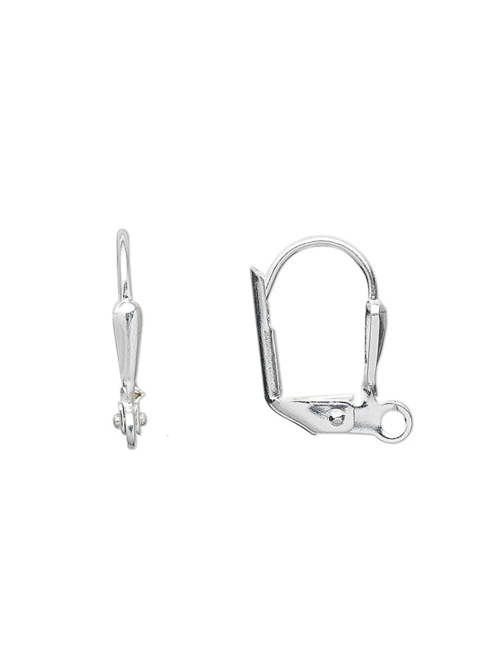 10 Silver Plated Leverback Minimalist Shield Earring Findings Ear Hooks Earwires